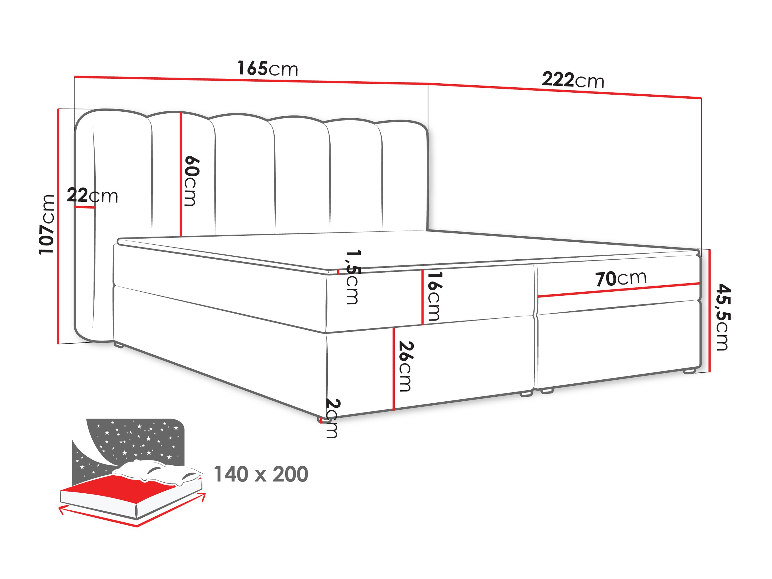 Континентално легло Stonecrest 112 (Lambi 03)