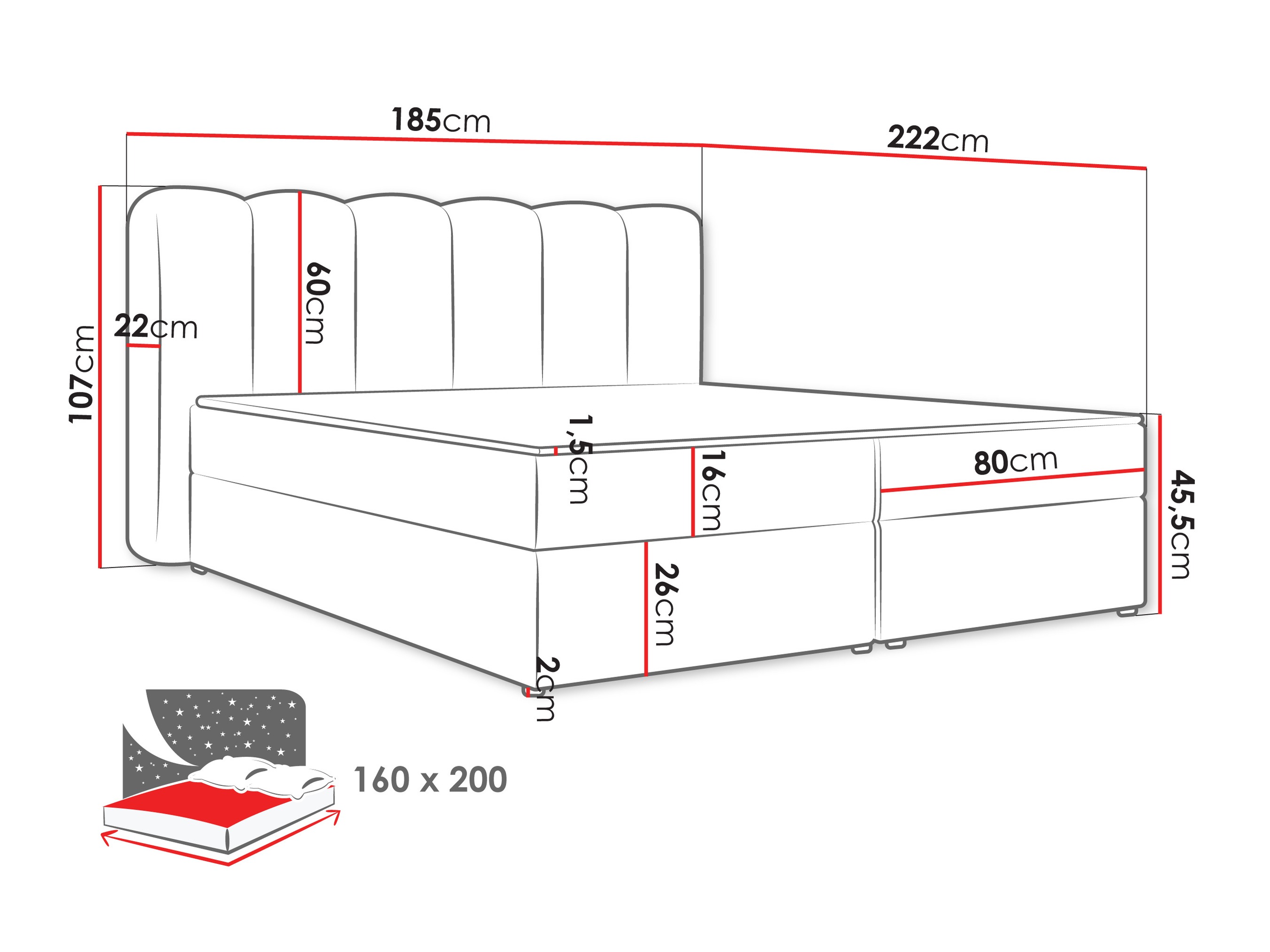 Континентално легло Stonecrest 112 (Lambi 03)