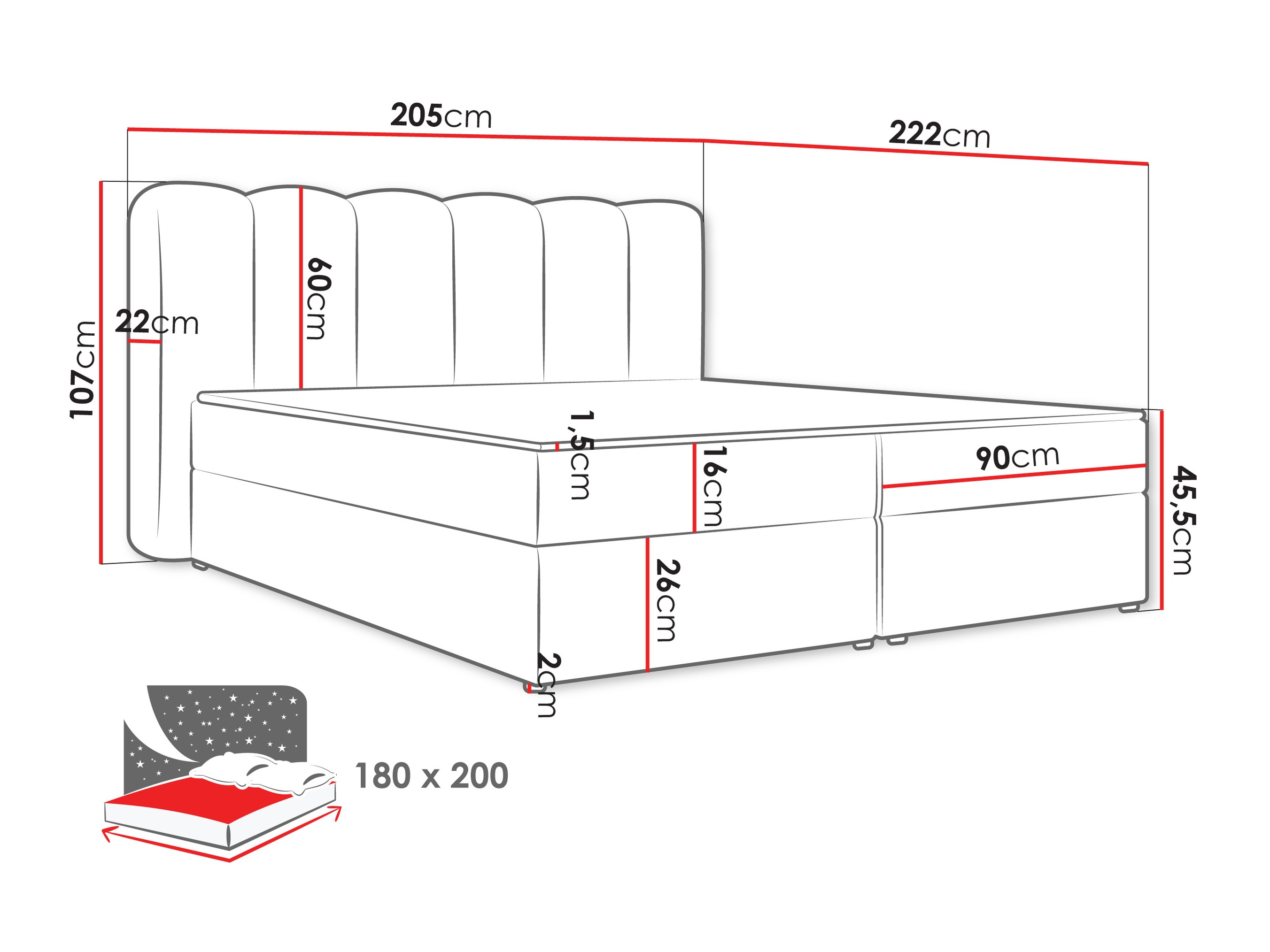 Континентално легло Stonecrest 112 (Lambi 03)