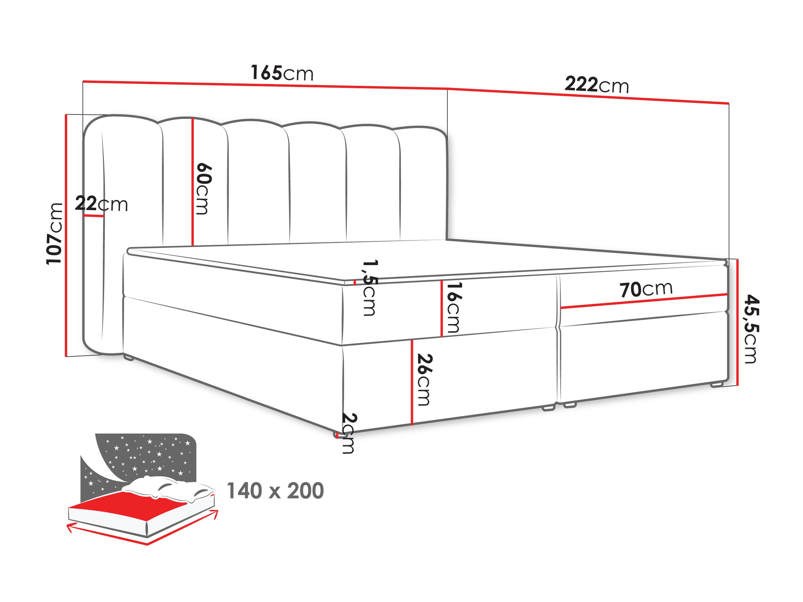 Континентално легло Stonecrest 112 (Lambi 04)