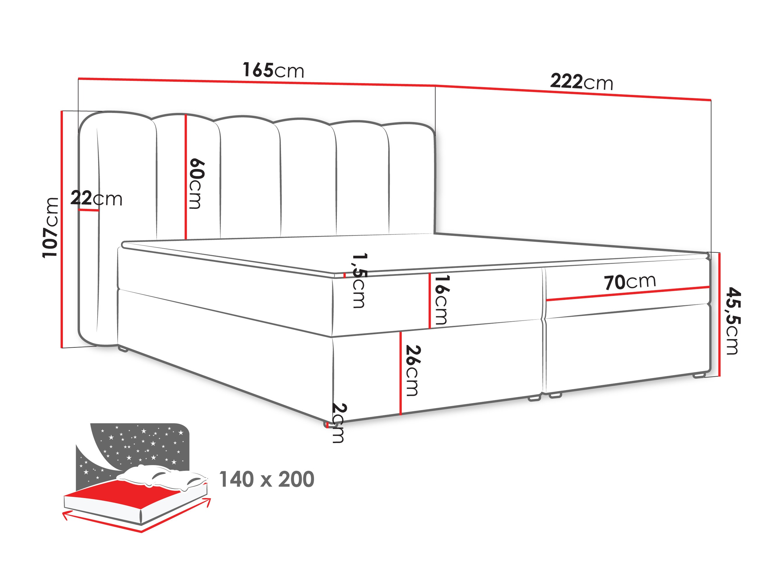 Континентално легло Stonecrest 112 (Lambi 06)
