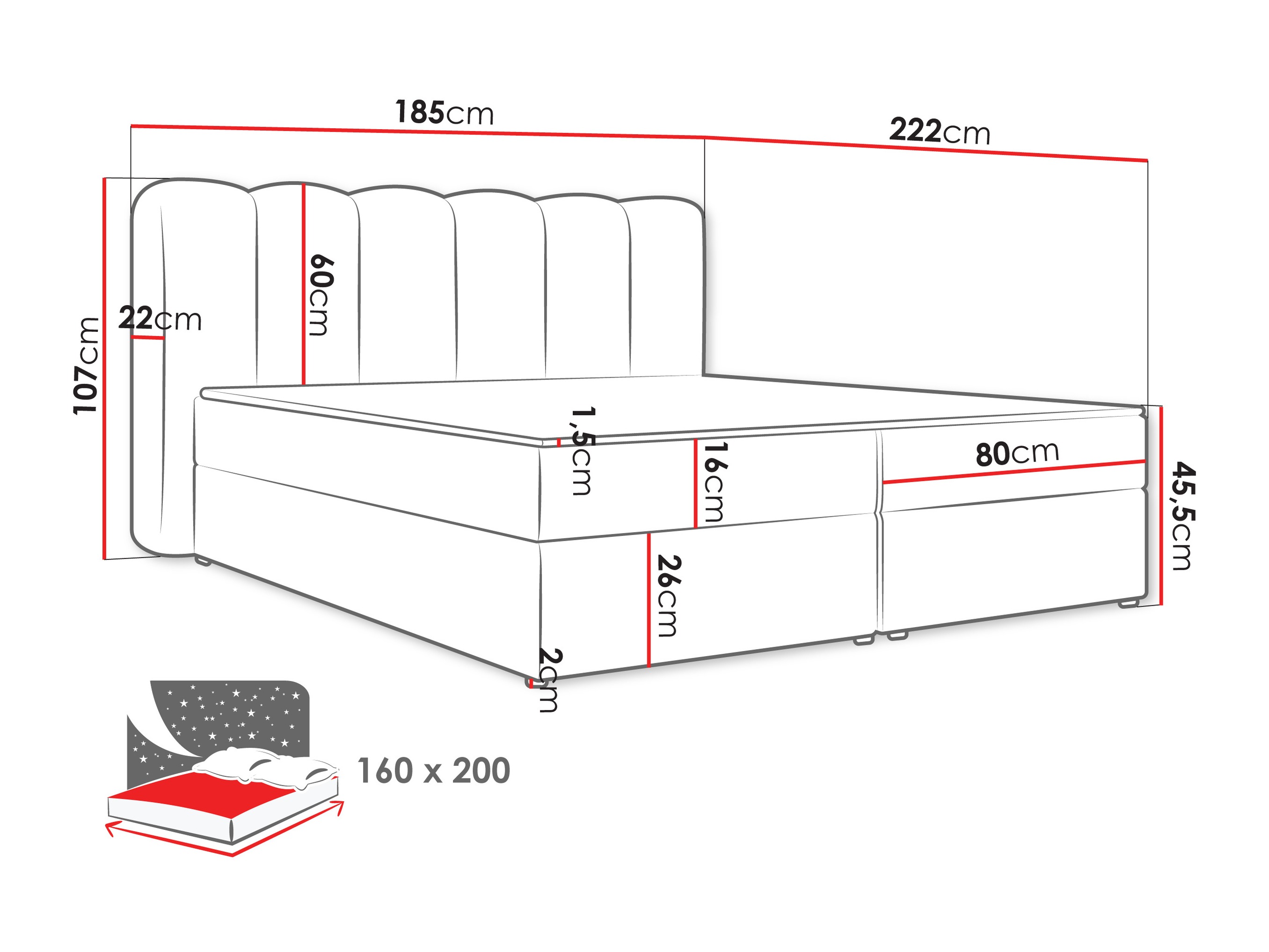 Континентално легло Stonecrest 112 (Lambi 06)