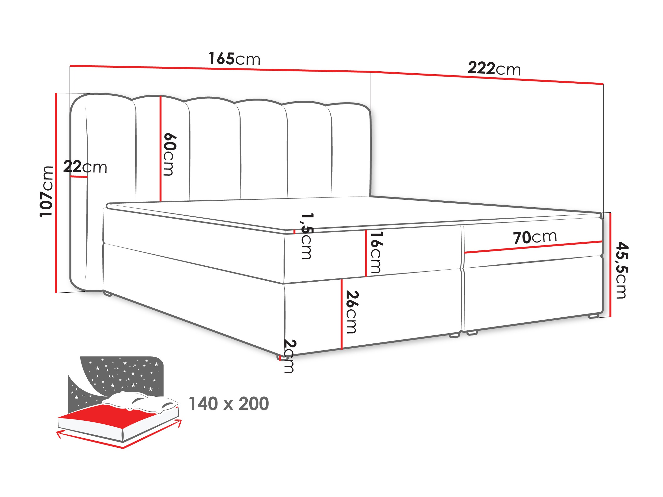 Континентално легло Stonecrest 112 (Lambi 07)