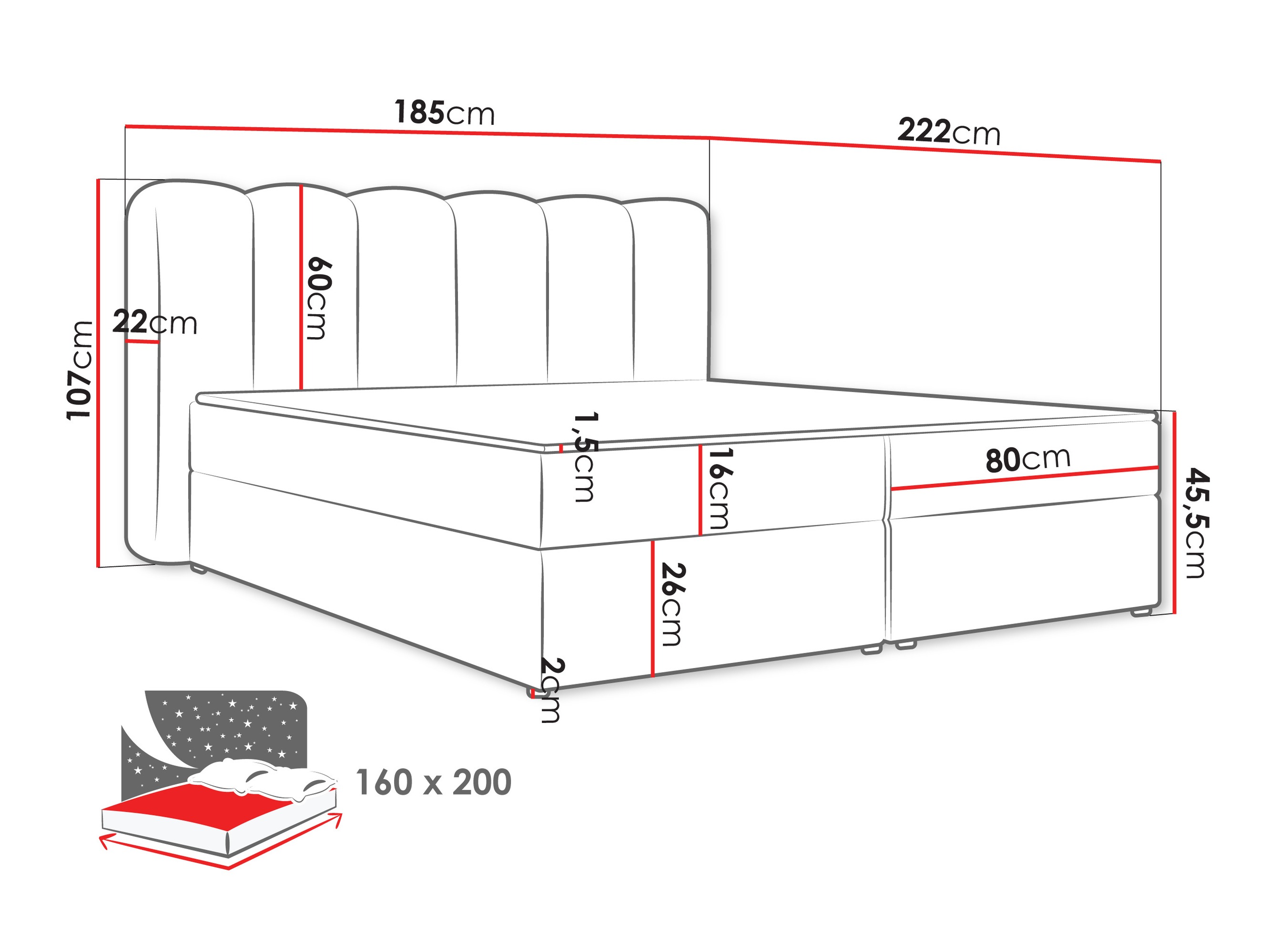 Континентално легло Stonecrest 112 (Lambi 07)