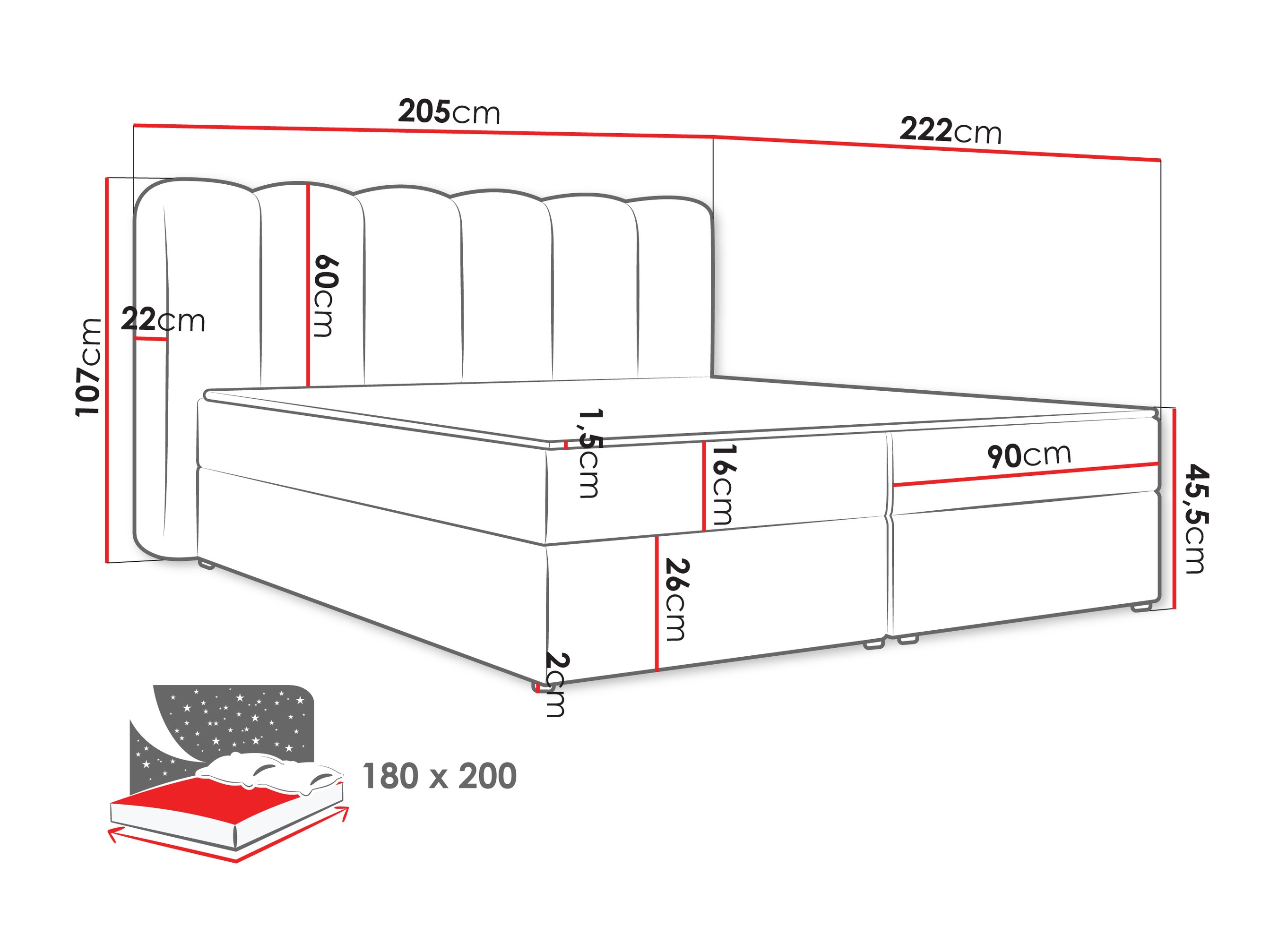 Континентално легло Stonecrest 112 (Lambi 07)