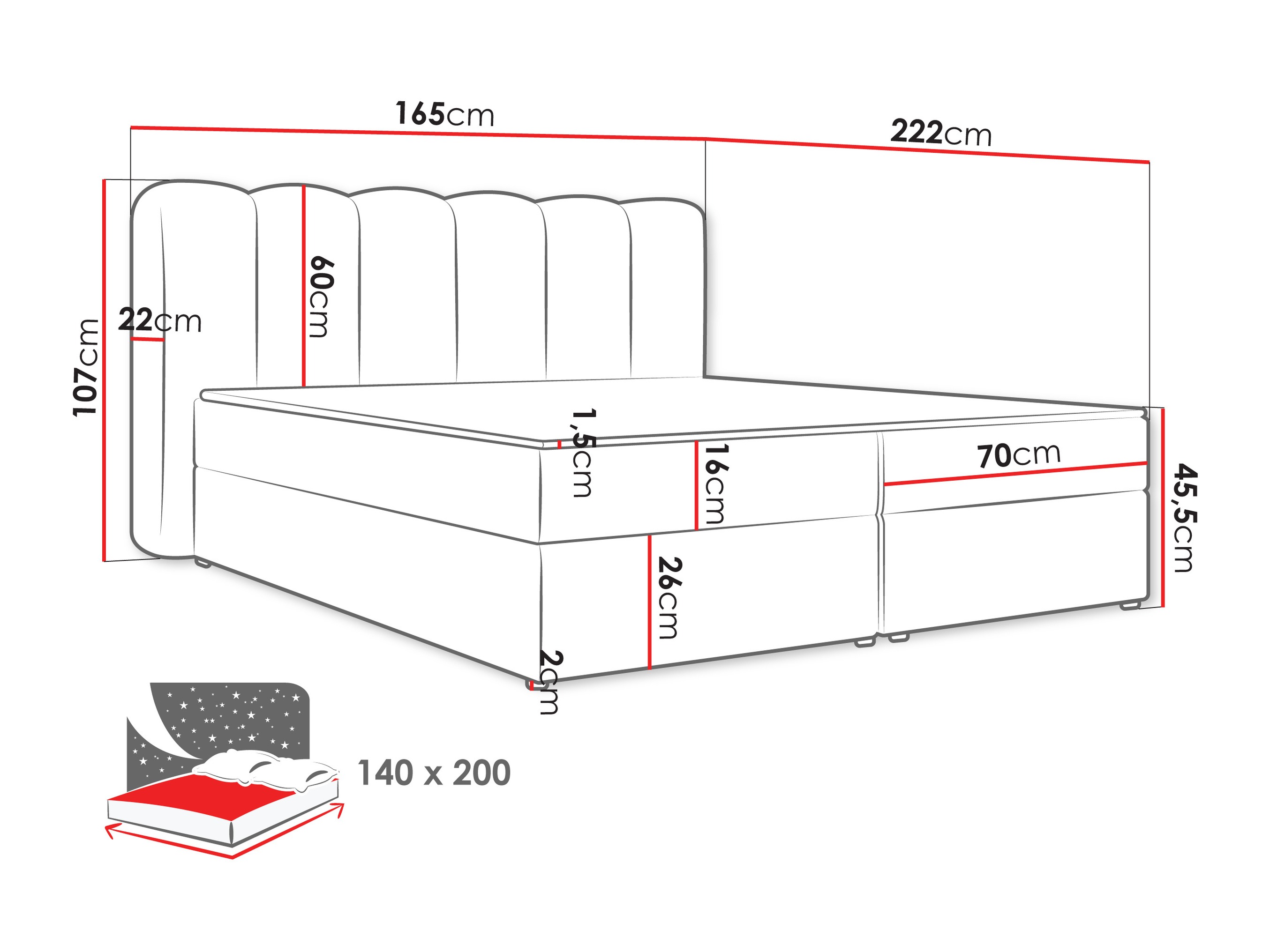 Континентално легло Stonecrest 112 (Lambi 08)