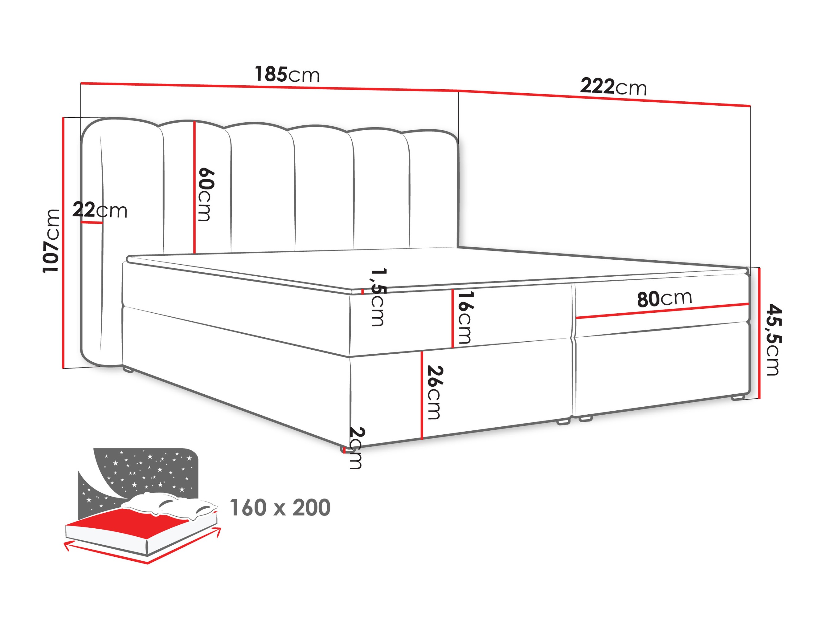 Континентално легло Stonecrest 112 (Lambi 11)
