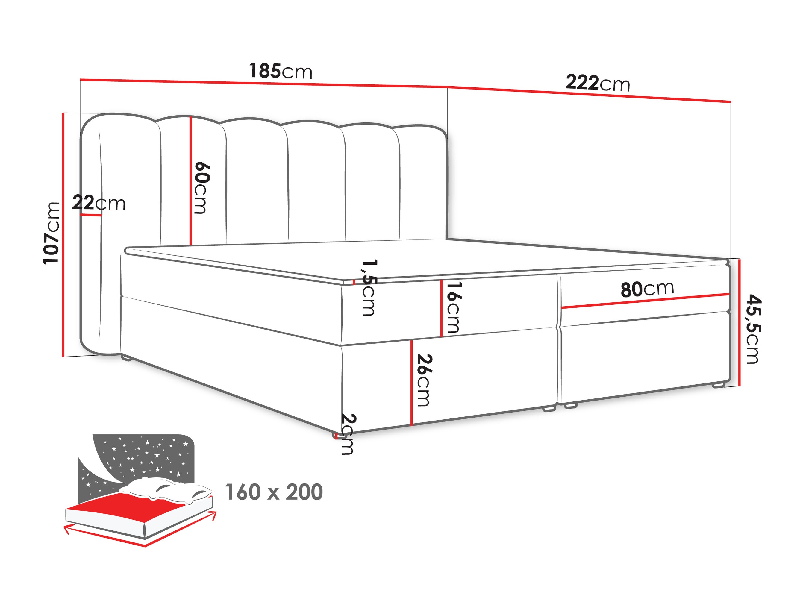 Континентално легло Stonecrest 112 (Lambi 12)