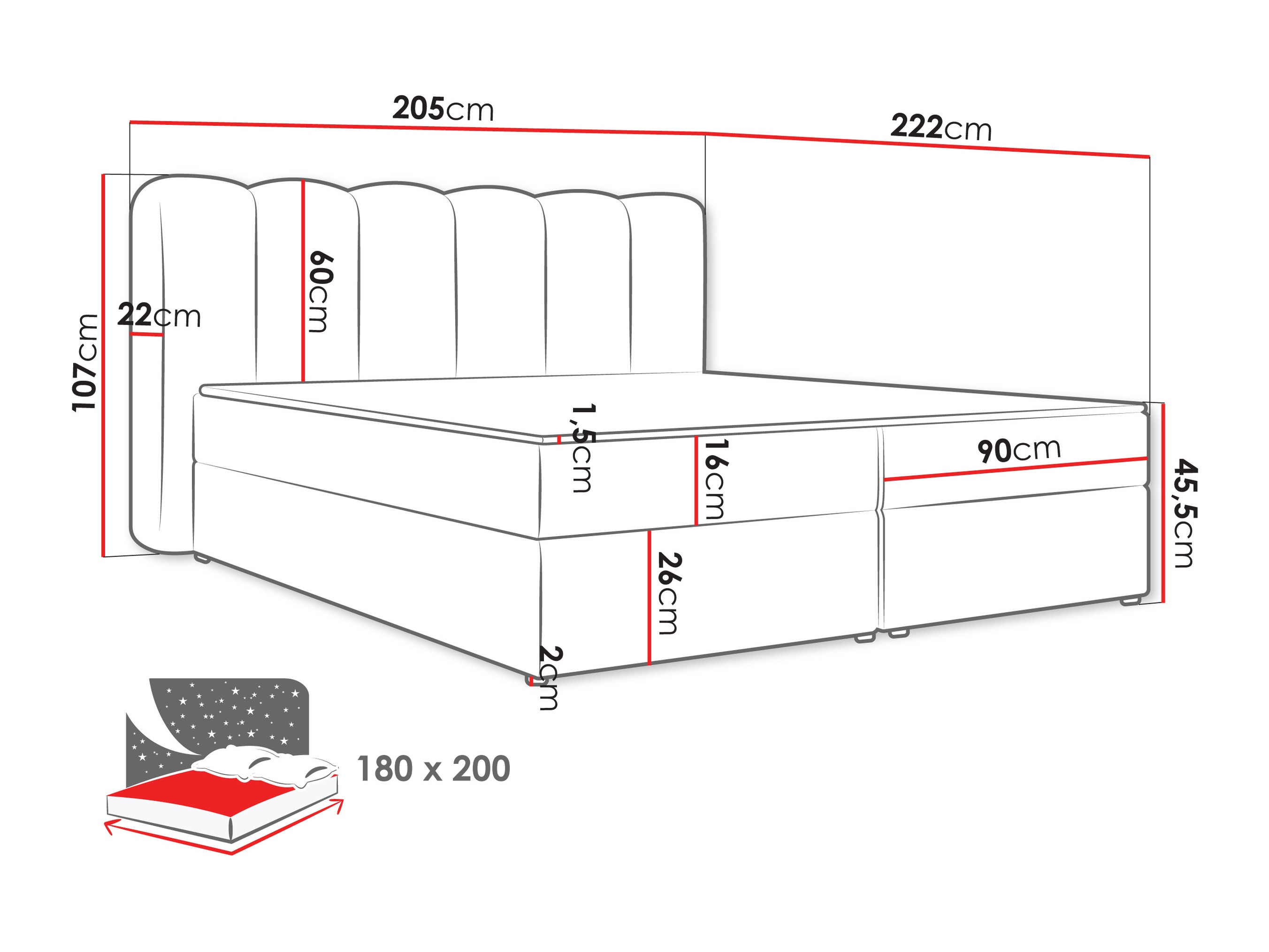 Континентално легло Stonecrest 112 (Lambi 12)