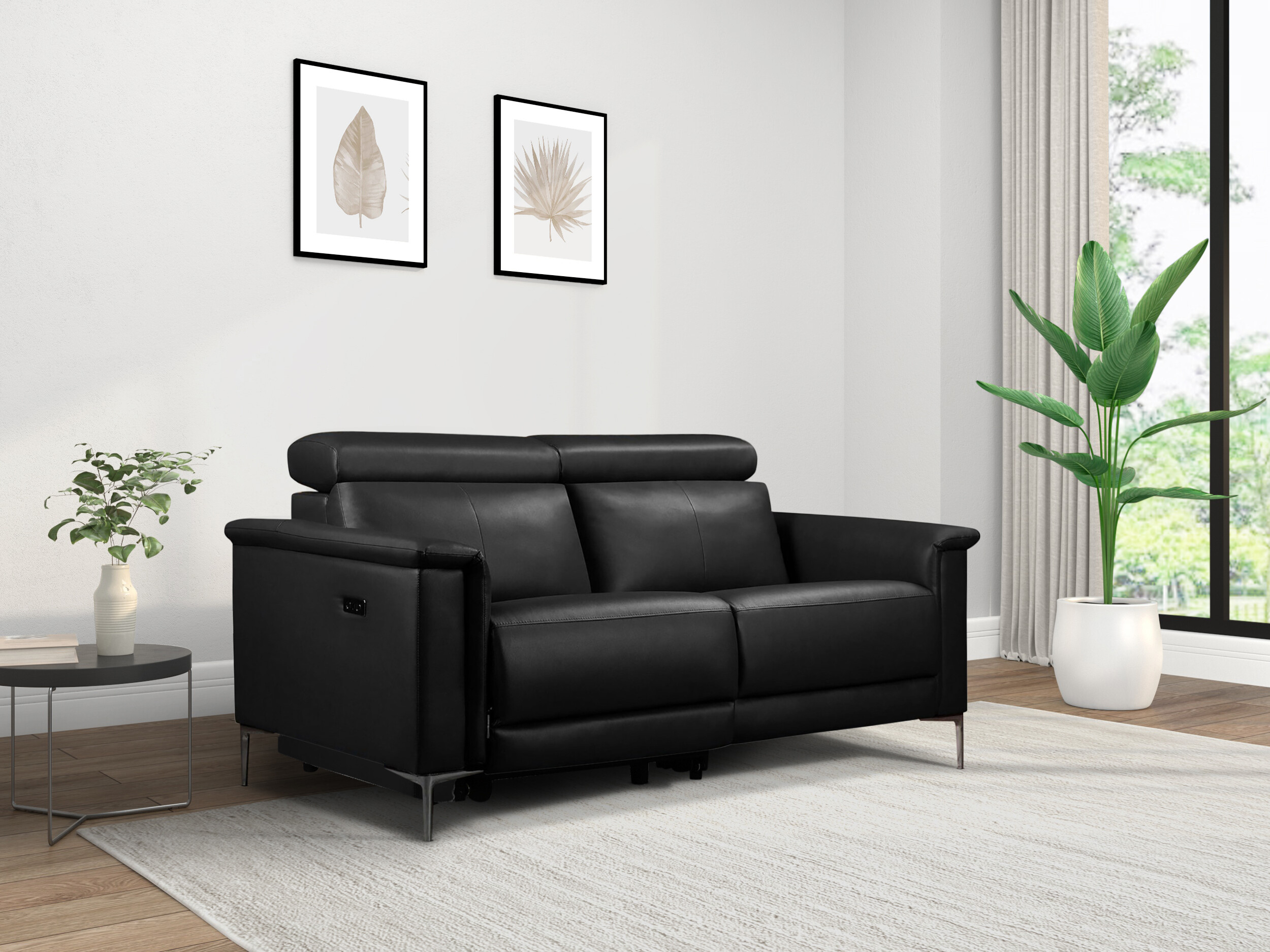 Диван реклайнър Denton 1501 (Черен)