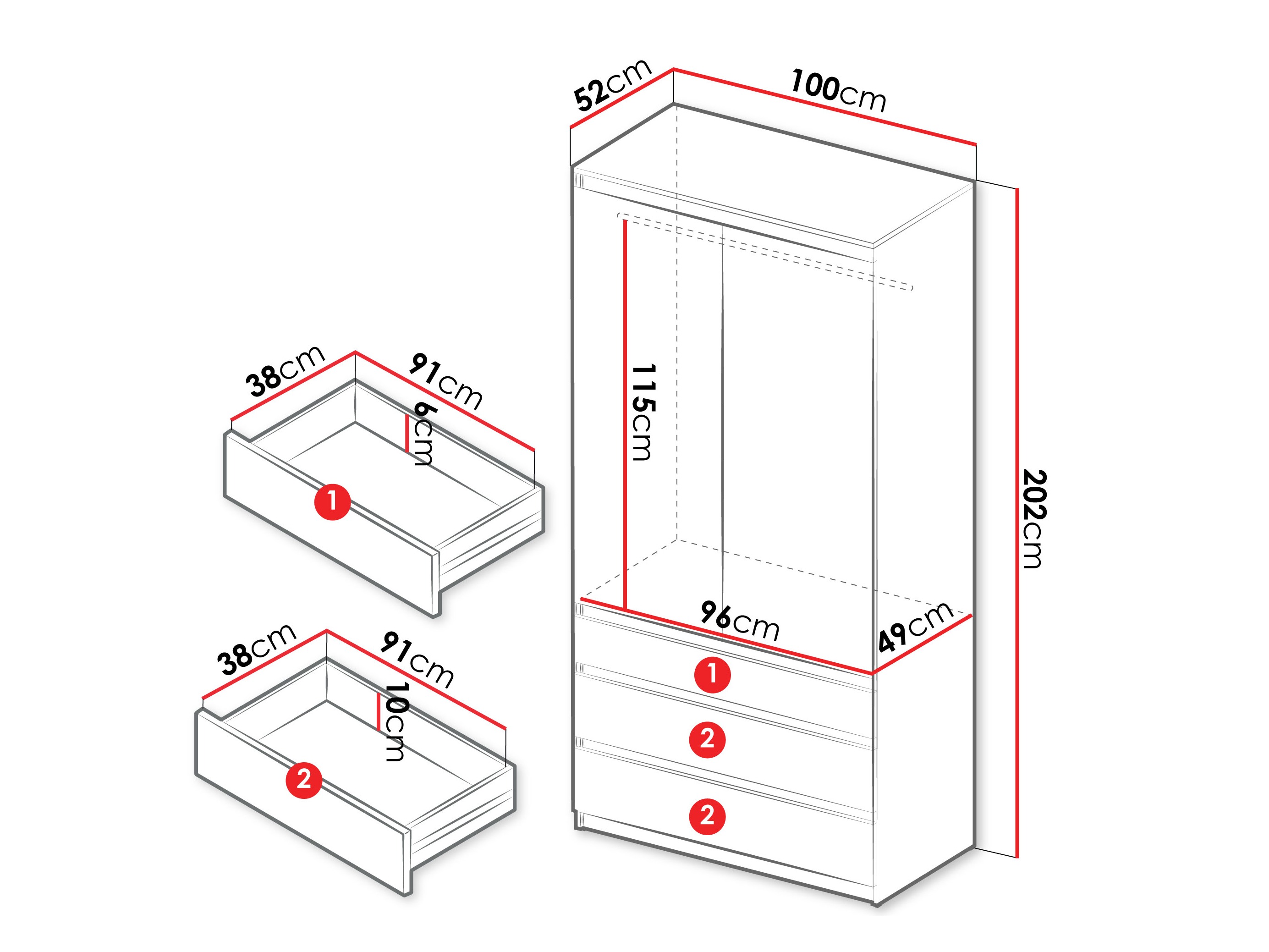 Гардероб Comfivo Structor (Бял)
