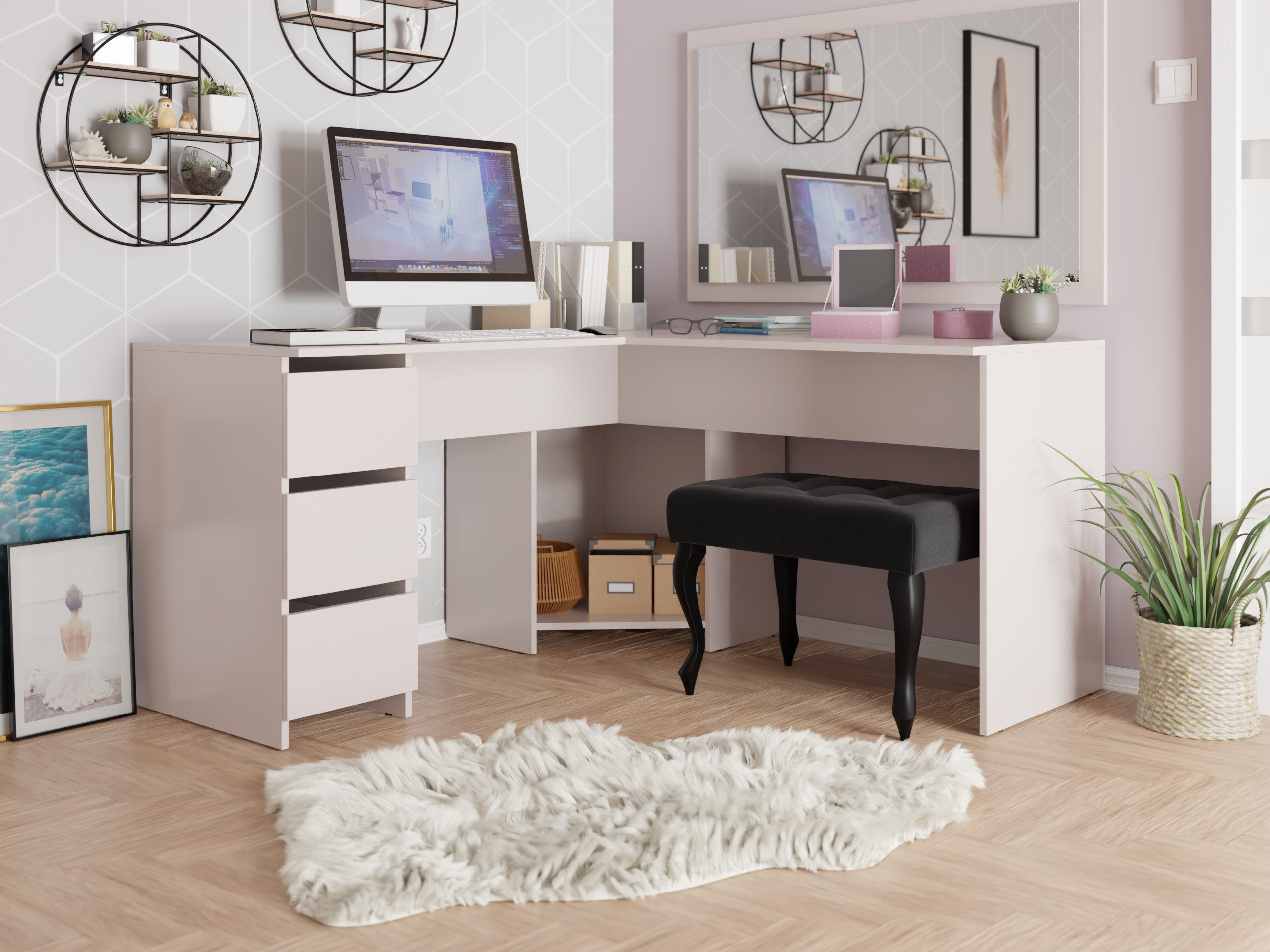Ъглово офис бюро Comfivo 576 (Кашмир)