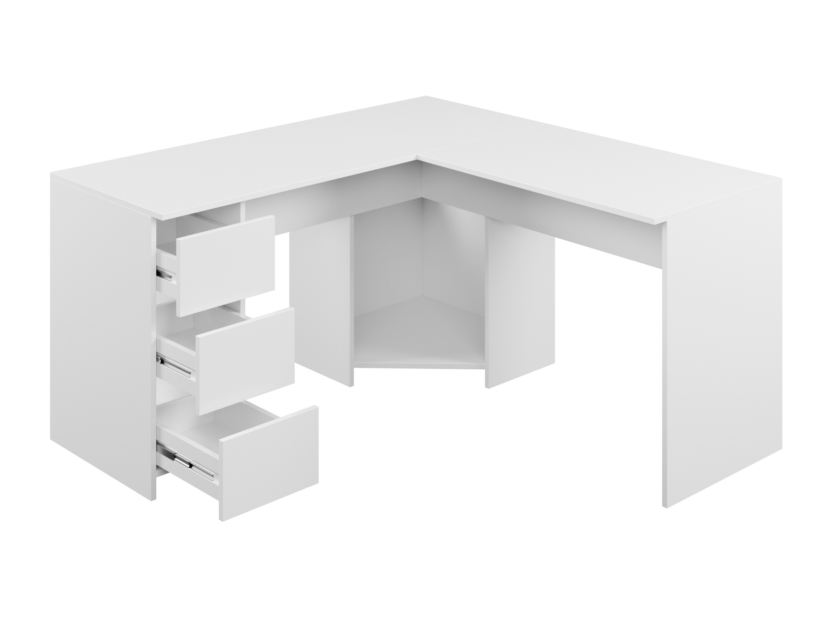 Ъглово офис бюро Comfivo Insuler (Бял)