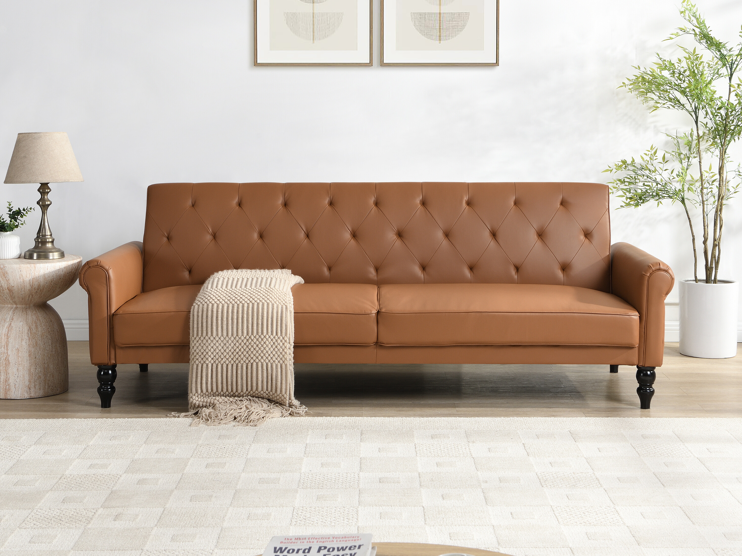 Разтегателен диван Denton 1581 (Кафяв)