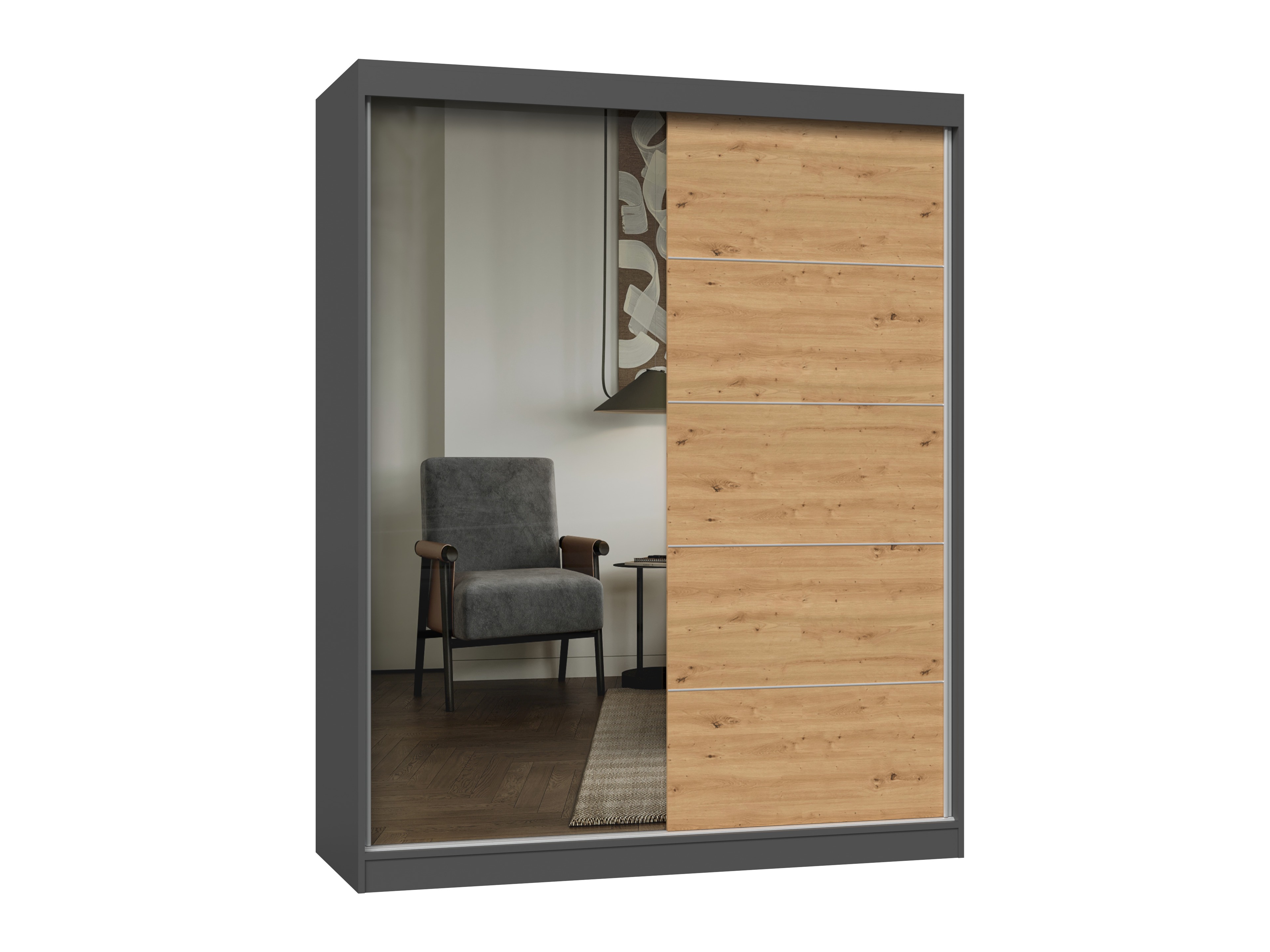 Гардероб Mandeville 389 (Artisan дъб + Антрацит)