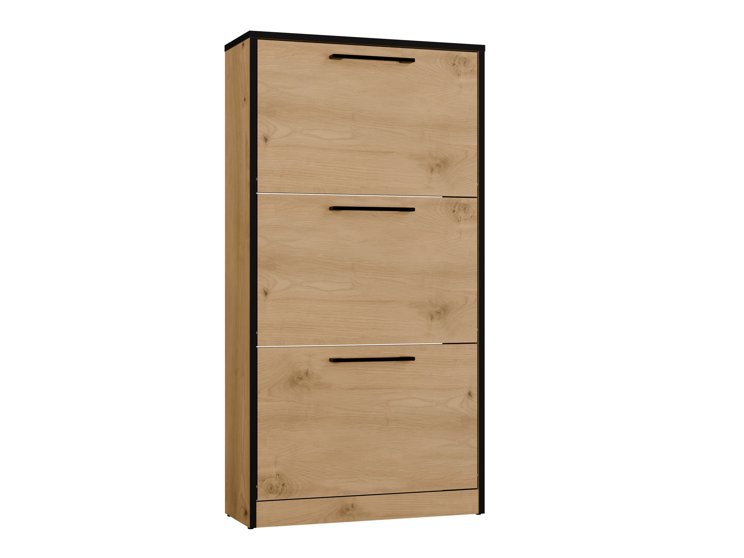 Шкаф за обувки Mandeville 224 (Artisan дъб + Черен)