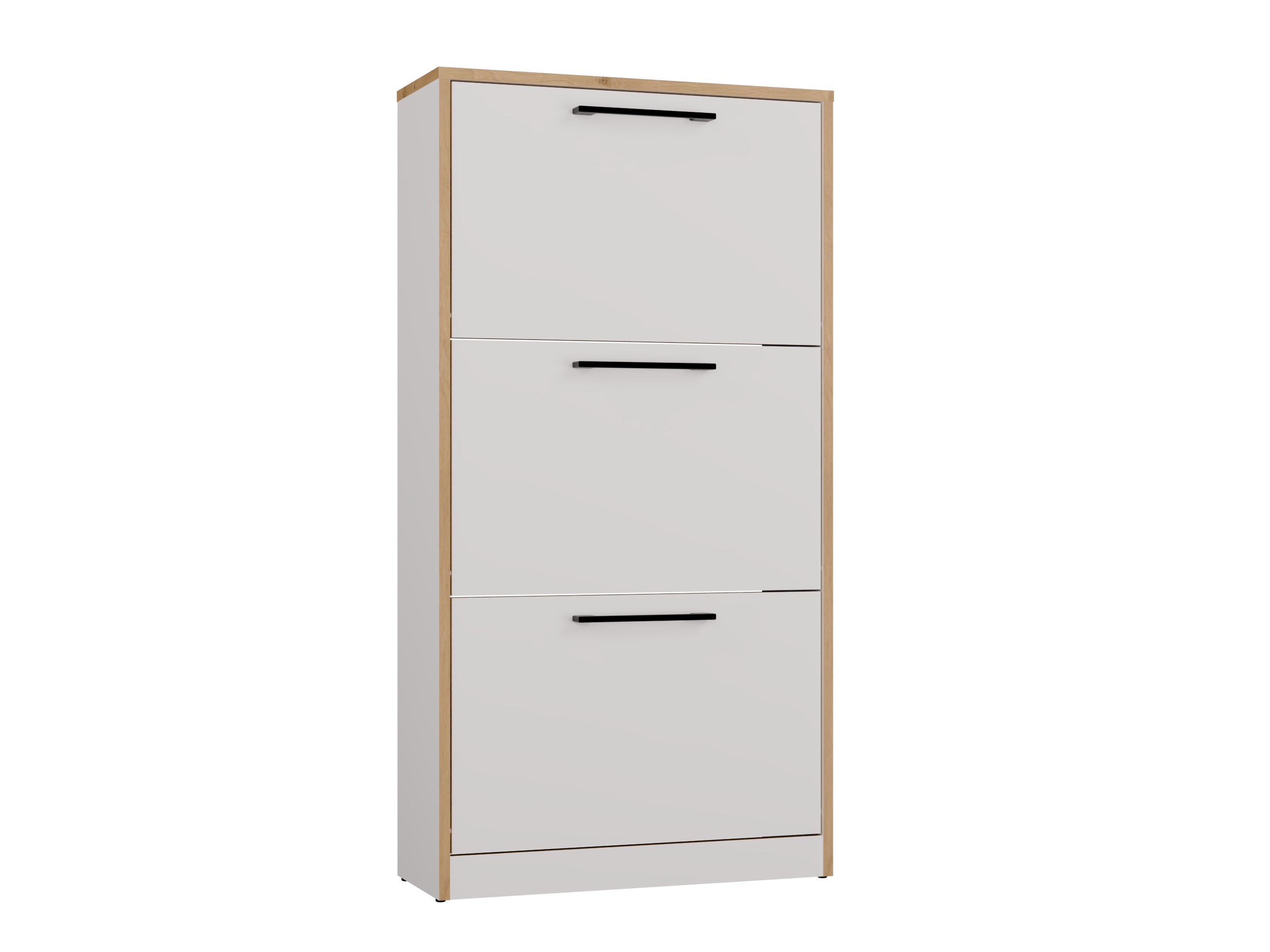 Шкаф за обувки Mandeville 224 (Бял + Artisan дъб)