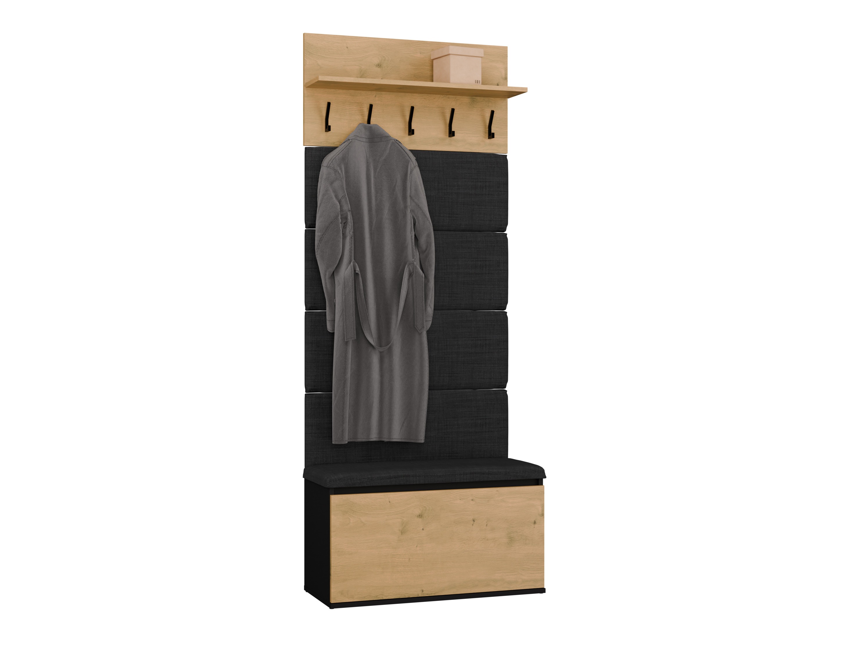Комплект за антре Mandeville 404 (Artisan дъб + Черен)