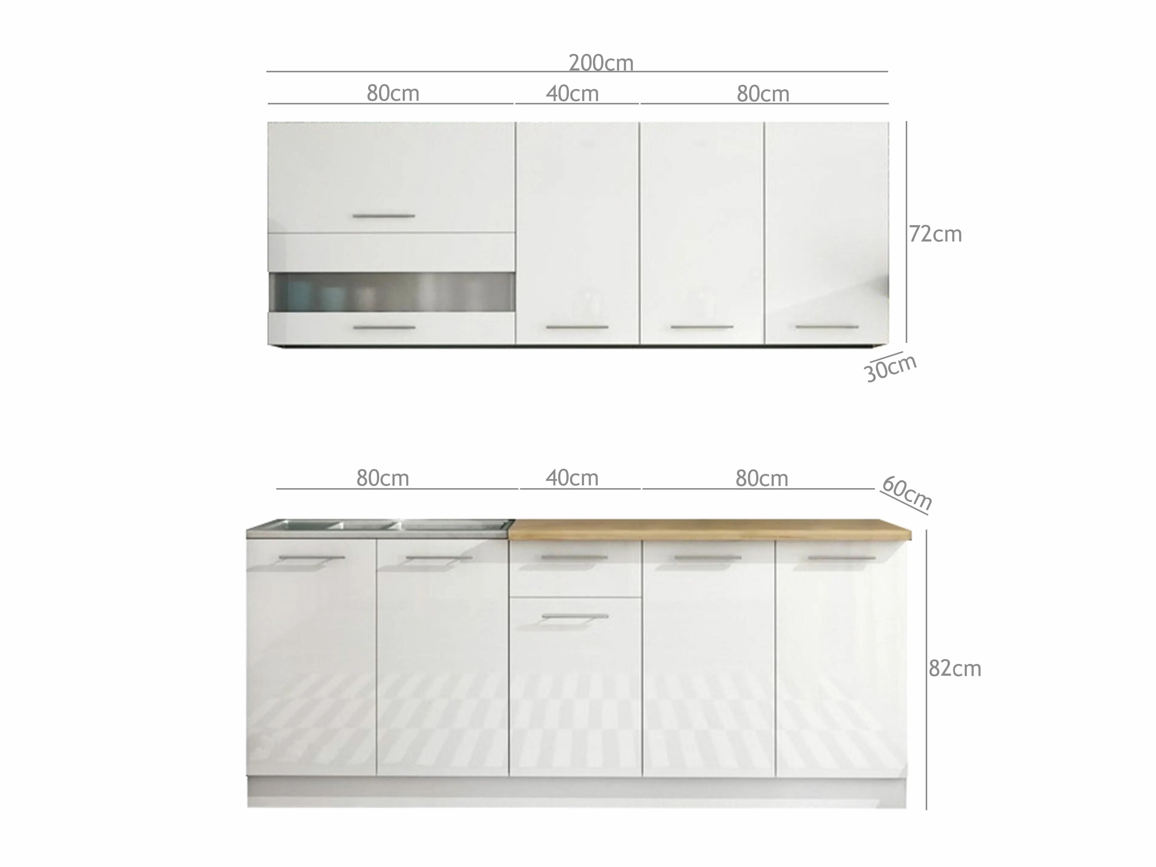 Модулен кухненски комплект Tiffa White 115