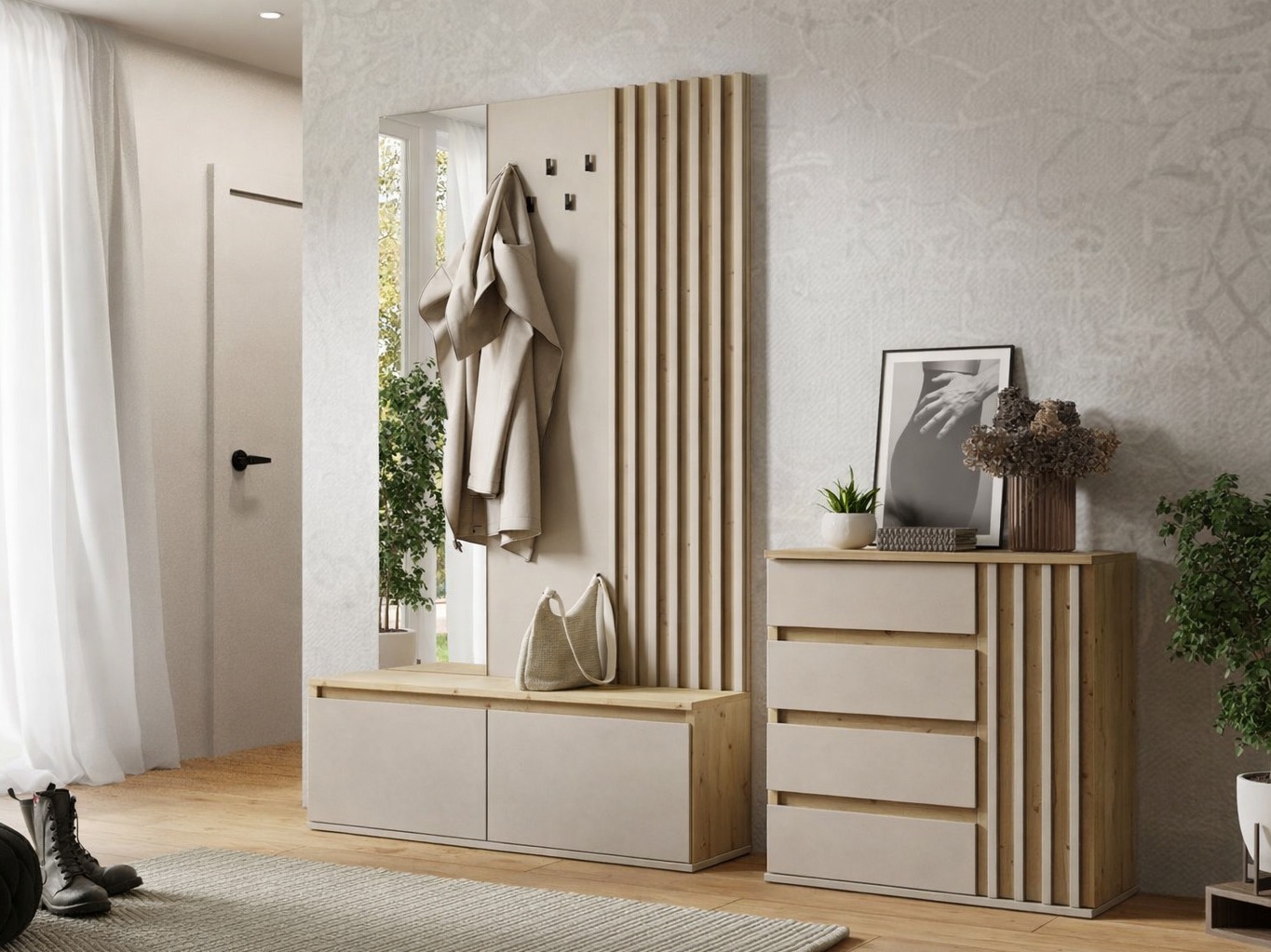 Комплект за антре Baytown 216 (Artisan дъб + Кашмир)