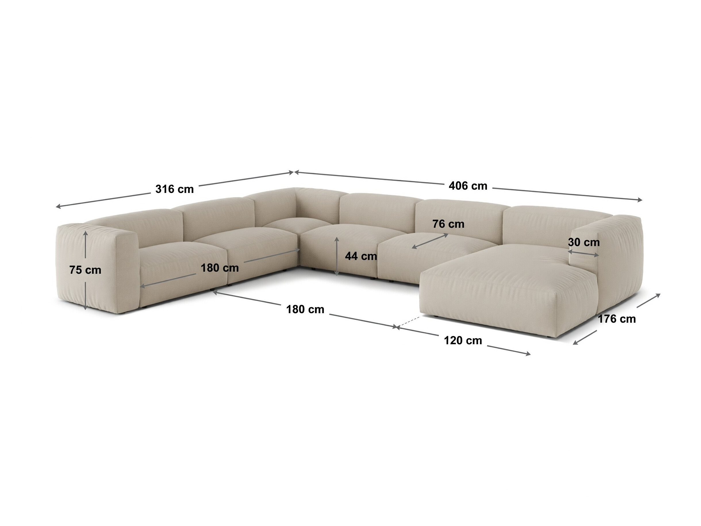 Модулен ъглов диван Sorcoro 132 (Vogue 01)