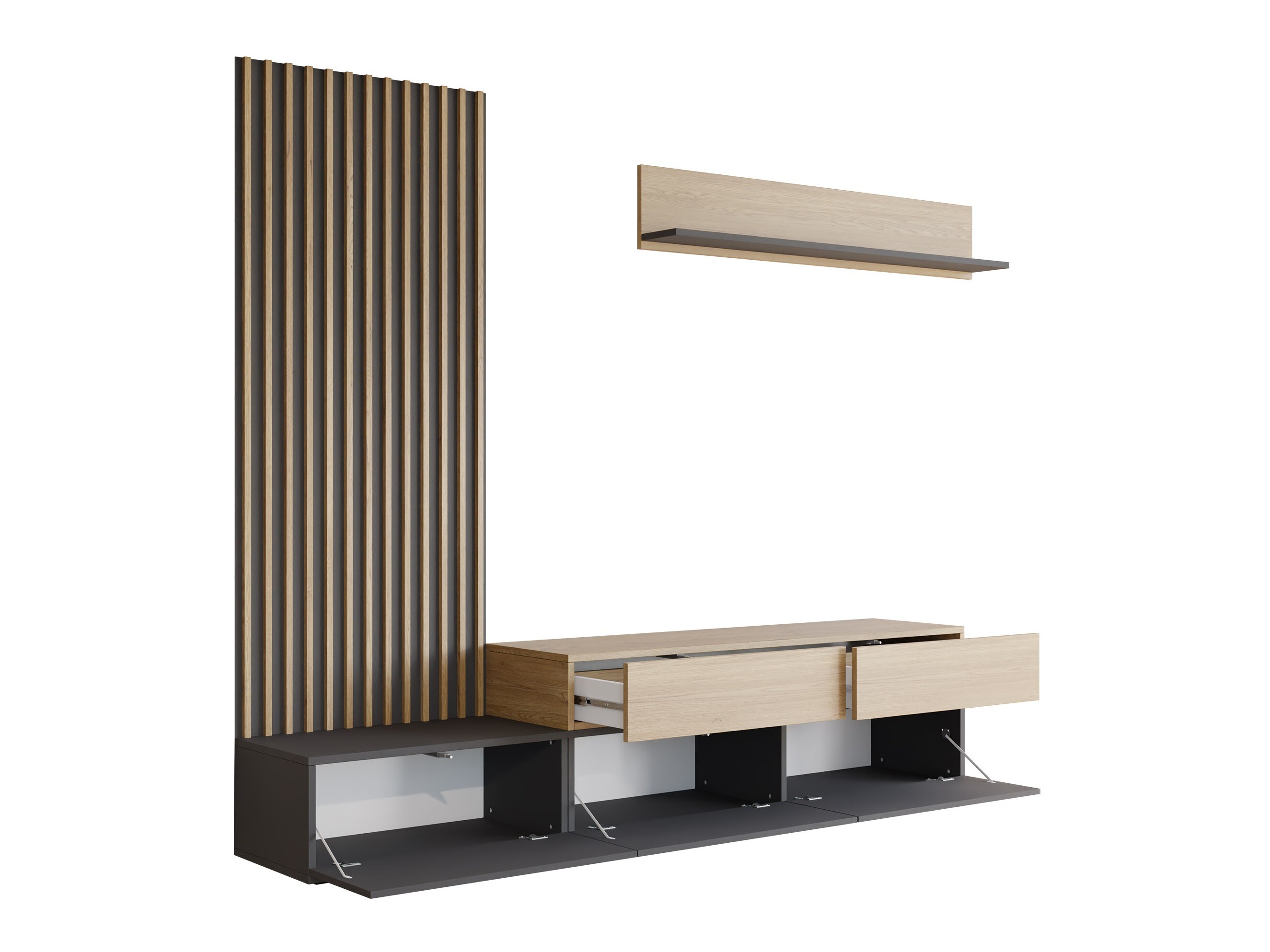 Комплект за хол Comfivo Munium I (Орех + Черен)