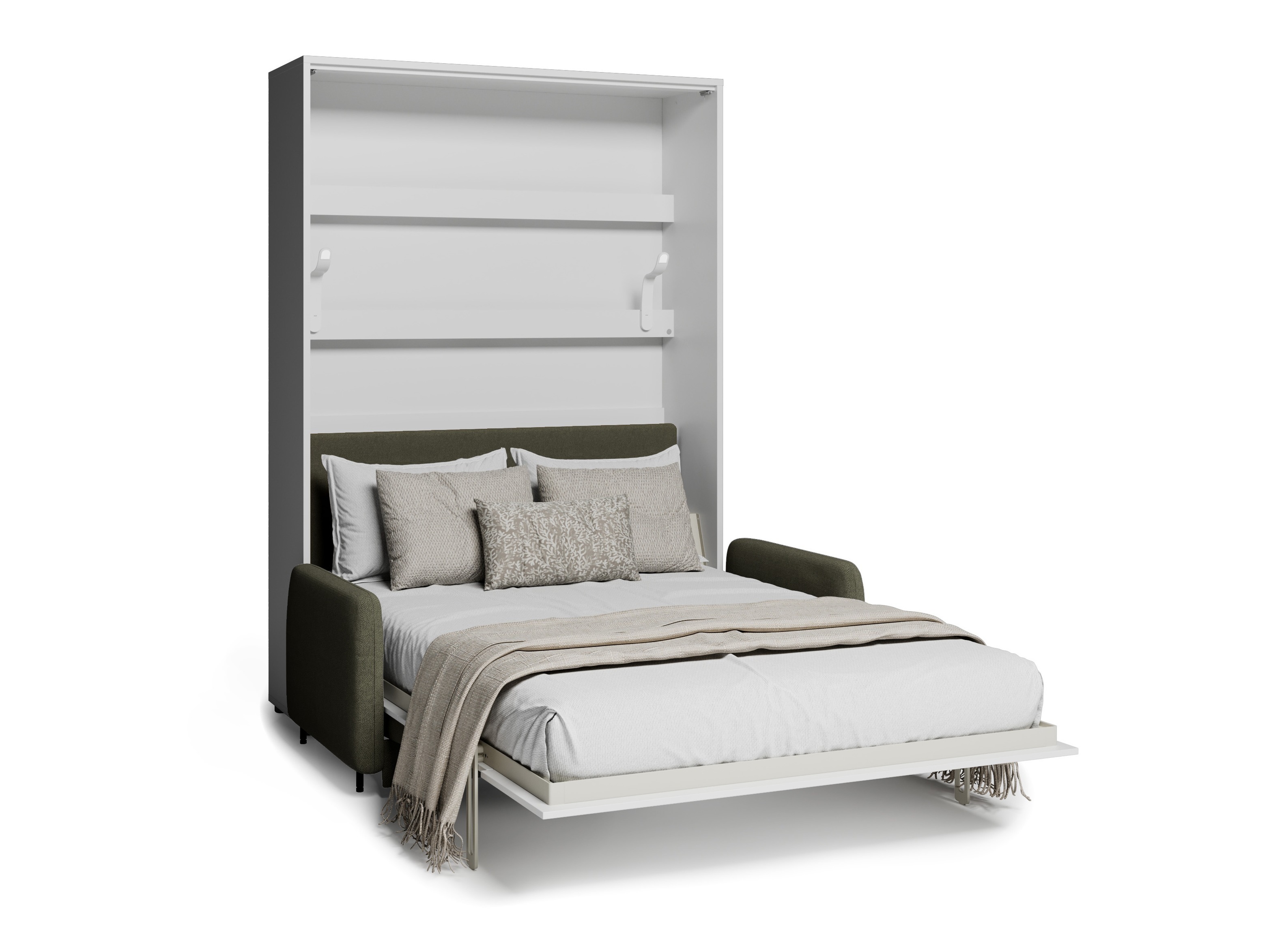 Падащо легло Concept Lenart XV (Бял + Бял гланц)