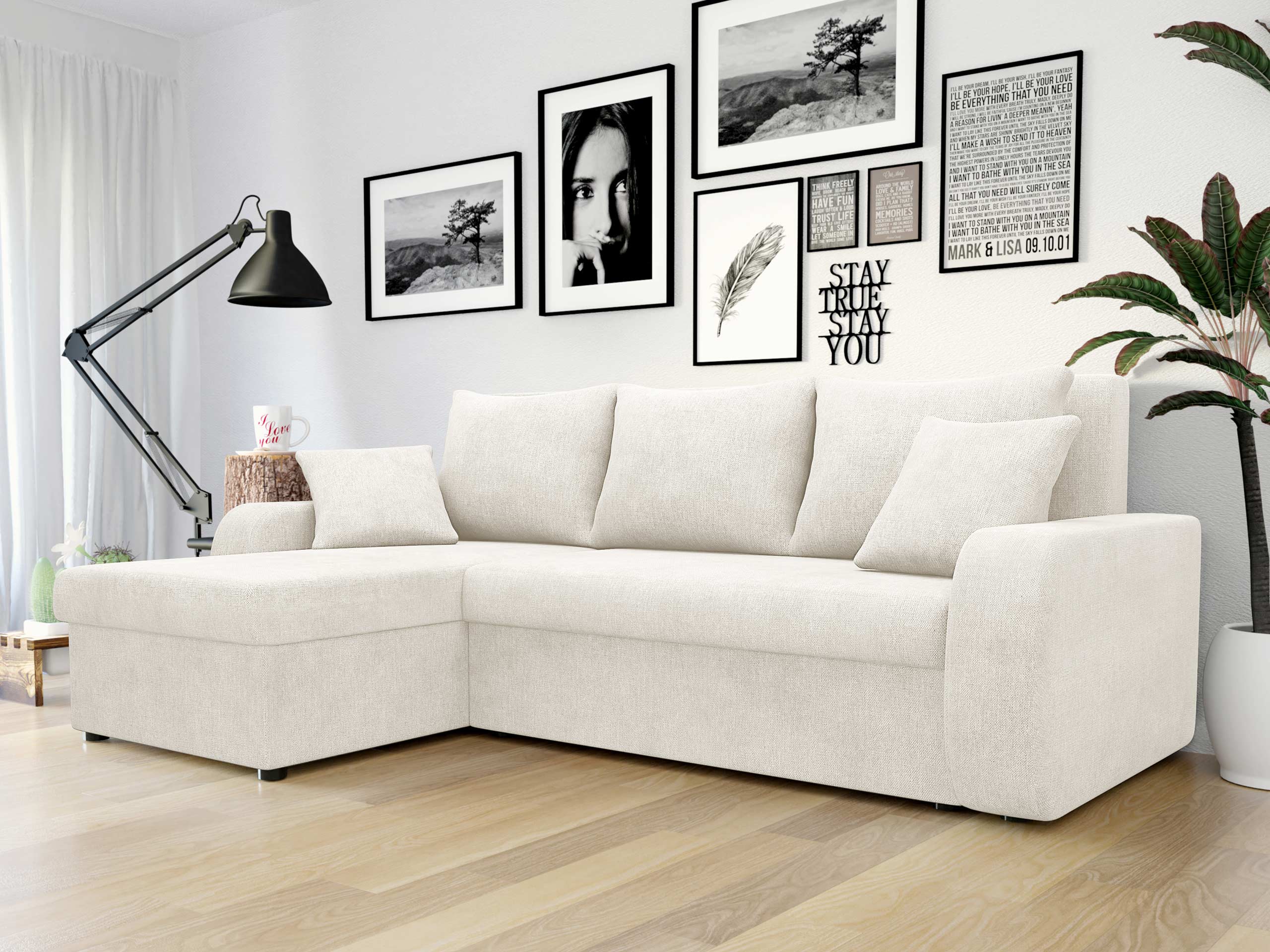 Ъглов диван Comfivo Melissa (Spirit White)