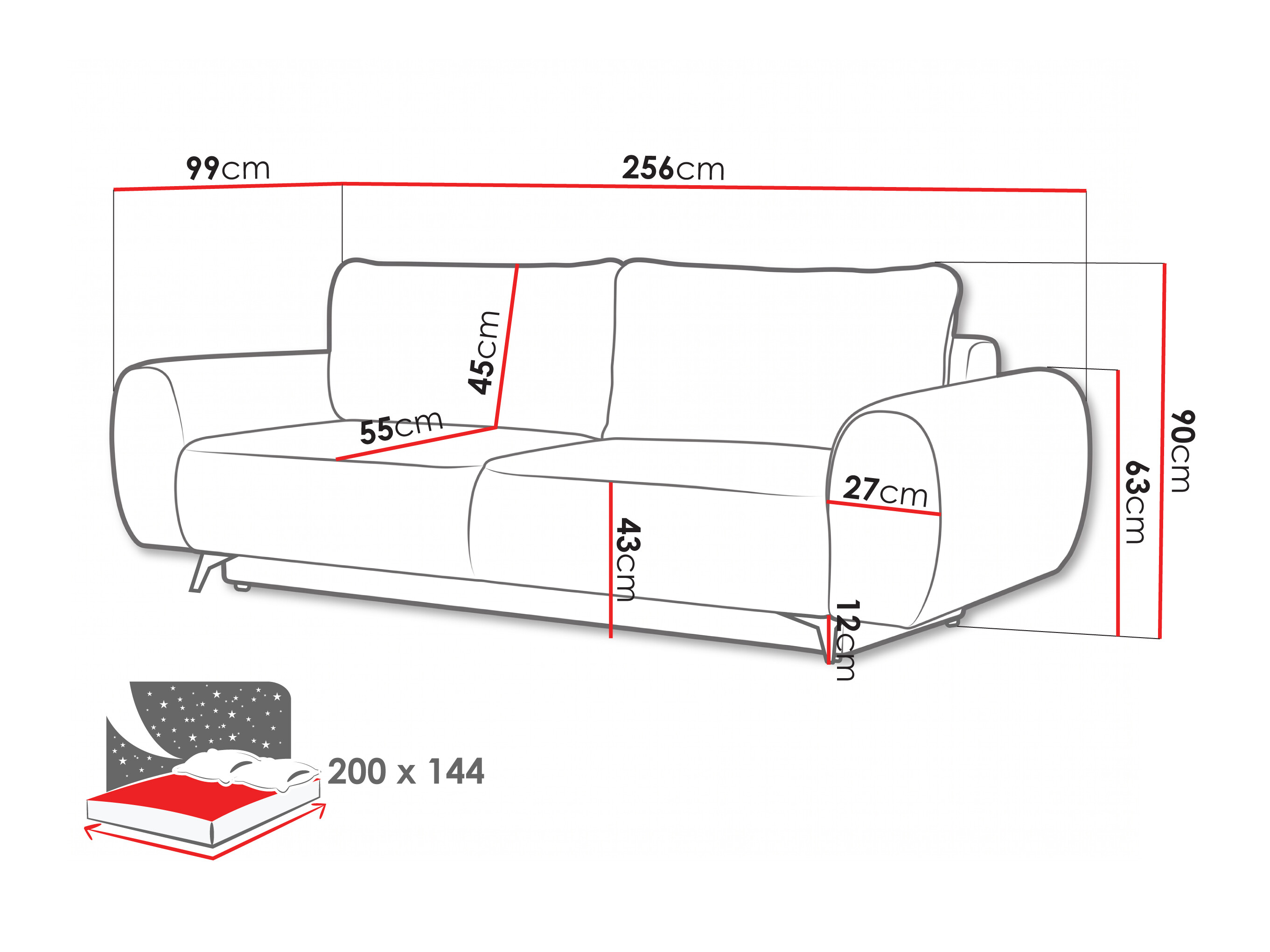 Разтегателен диван Margate 145 (Bella 20)