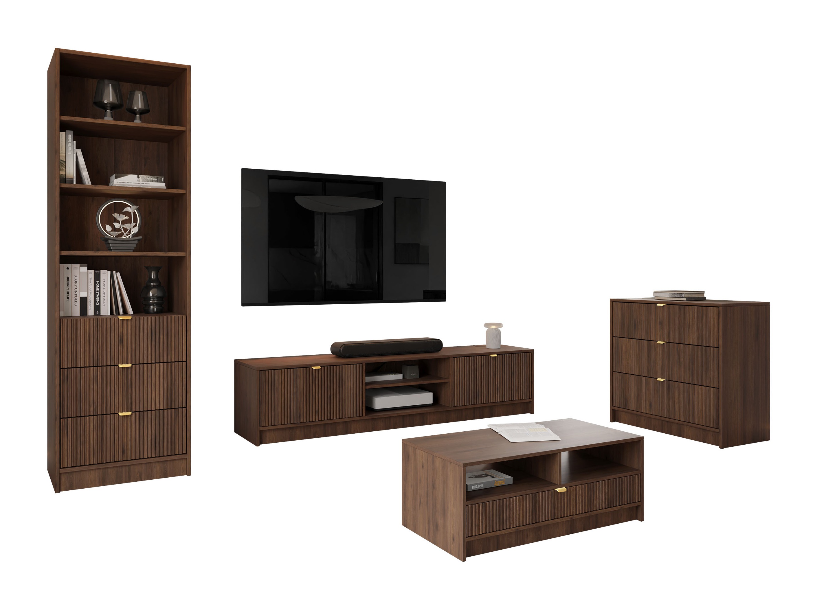 Комплект за хол Comfivo Papilio VII (Орех)